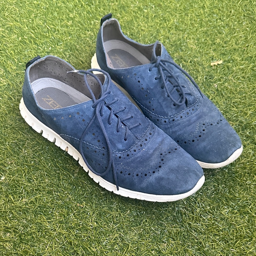 Women’s Blue Suede cutout sneakers